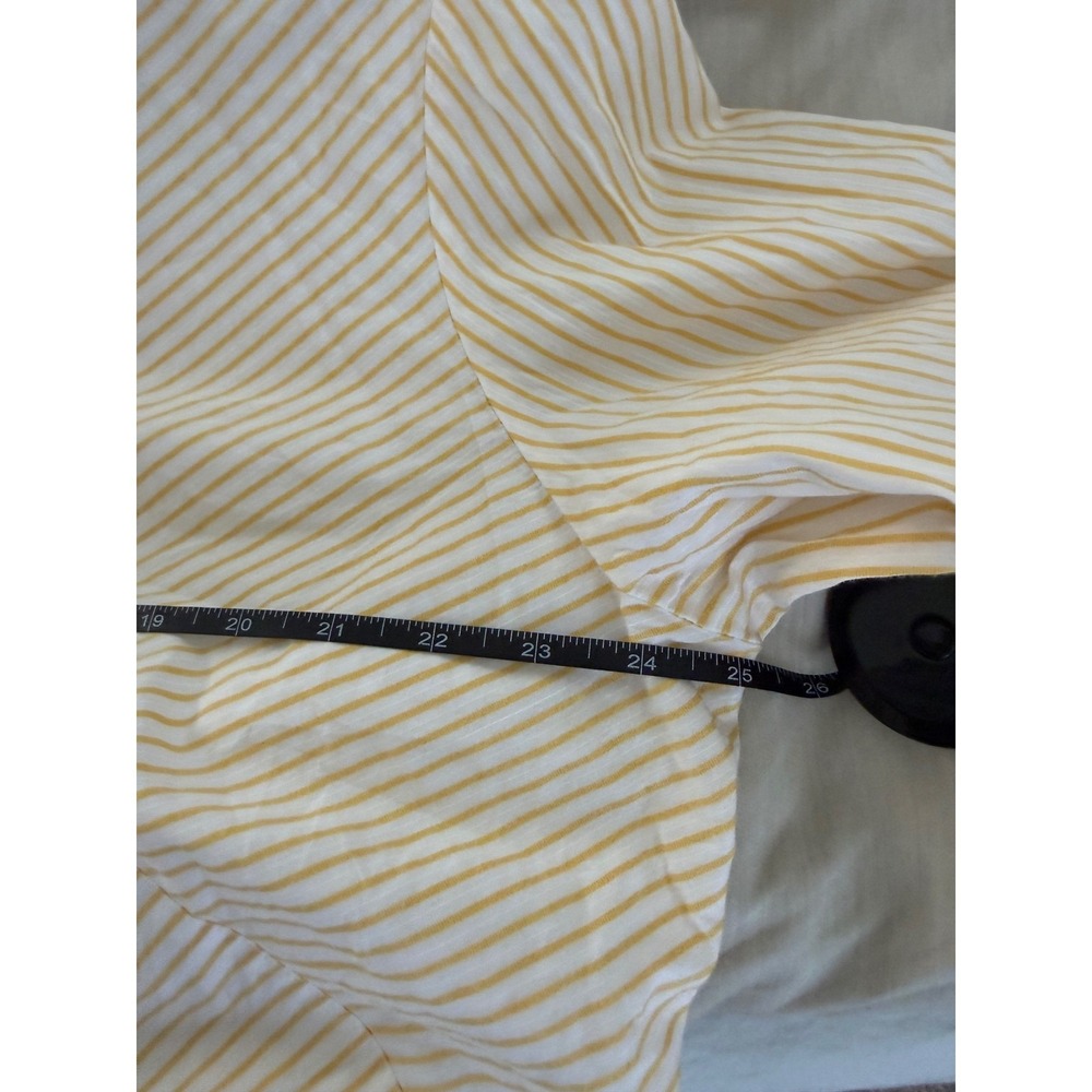 Lafayette 148 New‎ York Size 20 Yellow Stripe Cotton Button Front Blouse Plus - Picture 8 of 8